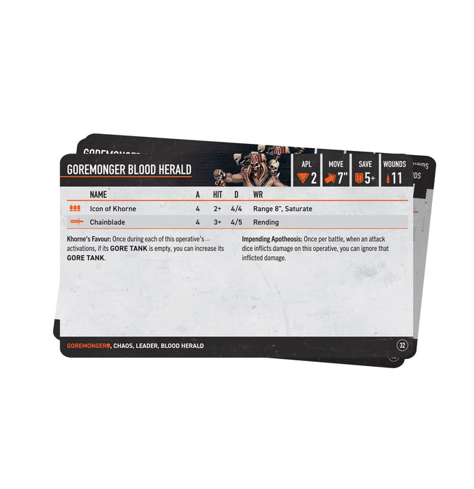 Kill Team Datacards: Goremongers